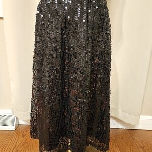 NY Collection Sequin Black Skirt